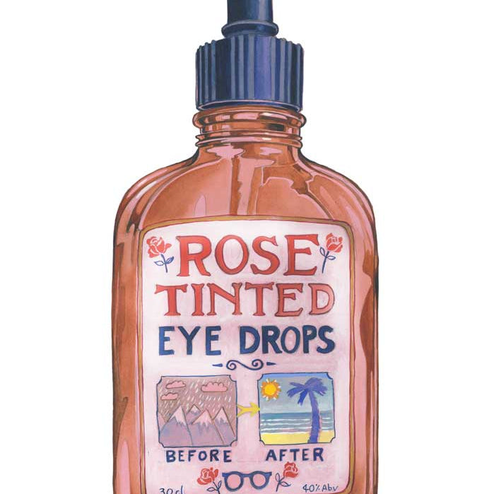 Rose Tinted Eye Drops | Greetings Card