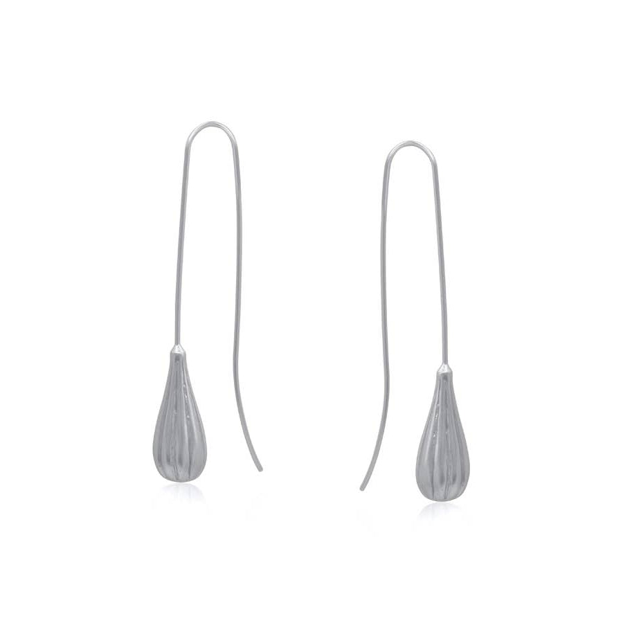 Persephone Matte Drop Earrings | Silver