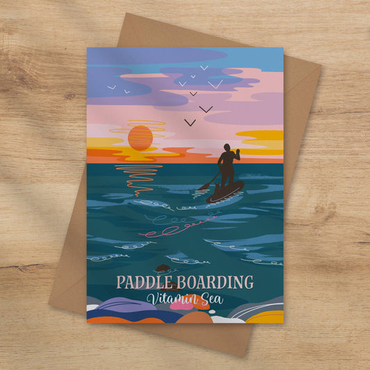 Paddle Boarding - Greeting Card