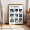 Cornwall Coastline Map Print | A4