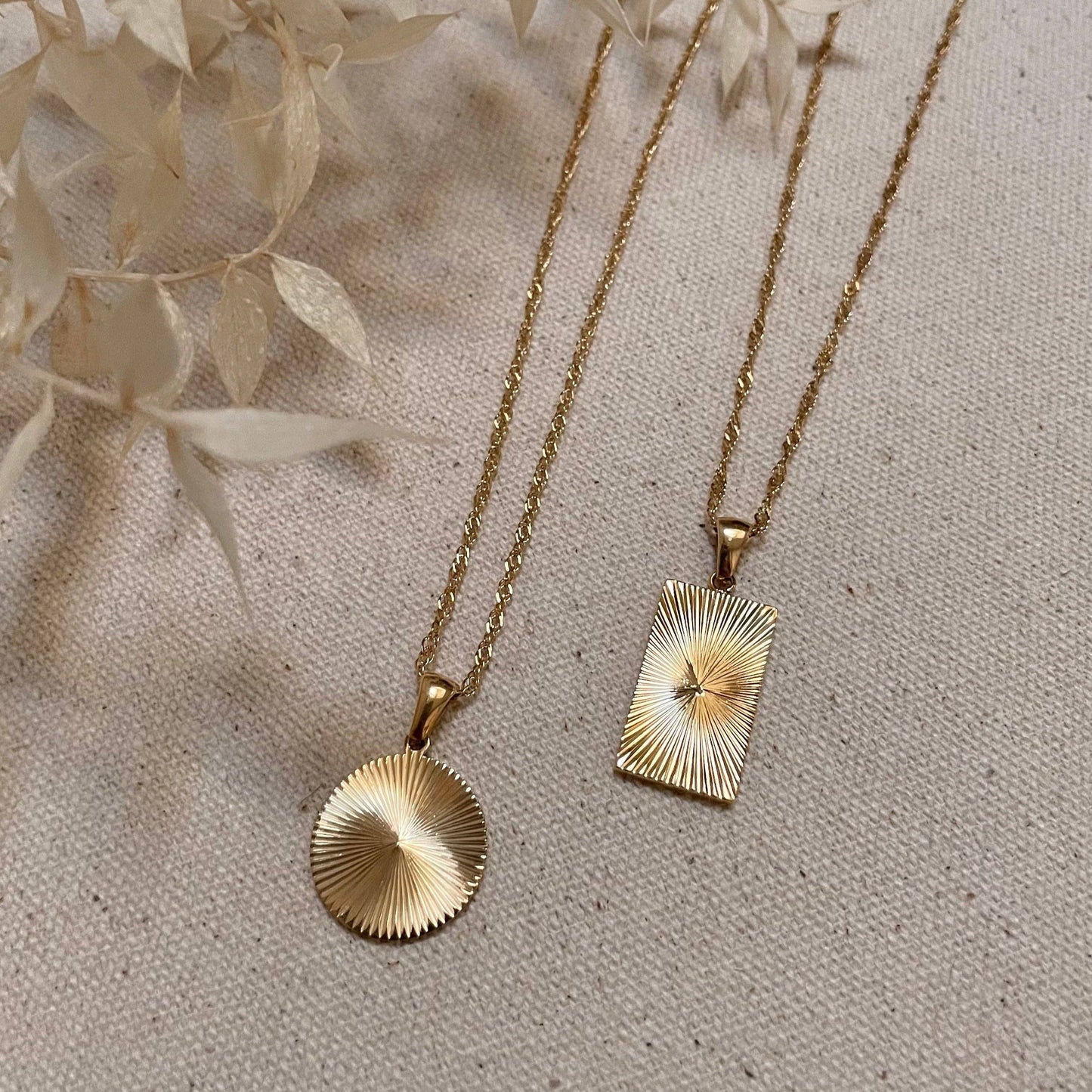 Sunrise Waterproof Pendant Necklace | Rectangle