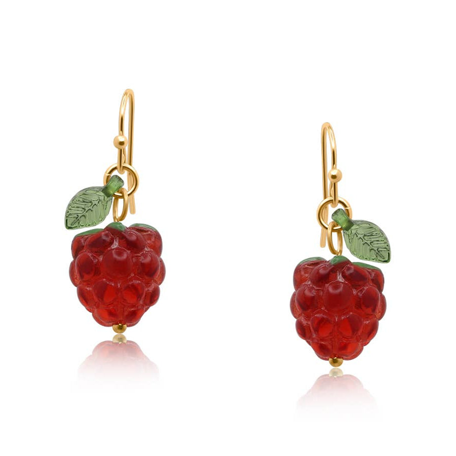 Malina Raspberry Dangle Earrings