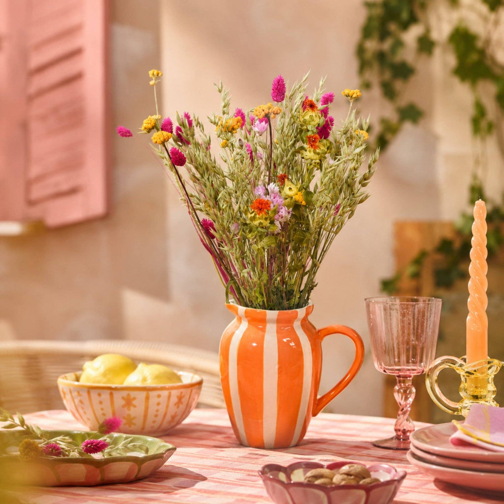 Orange Stripe Ceramic Vase Stripe
