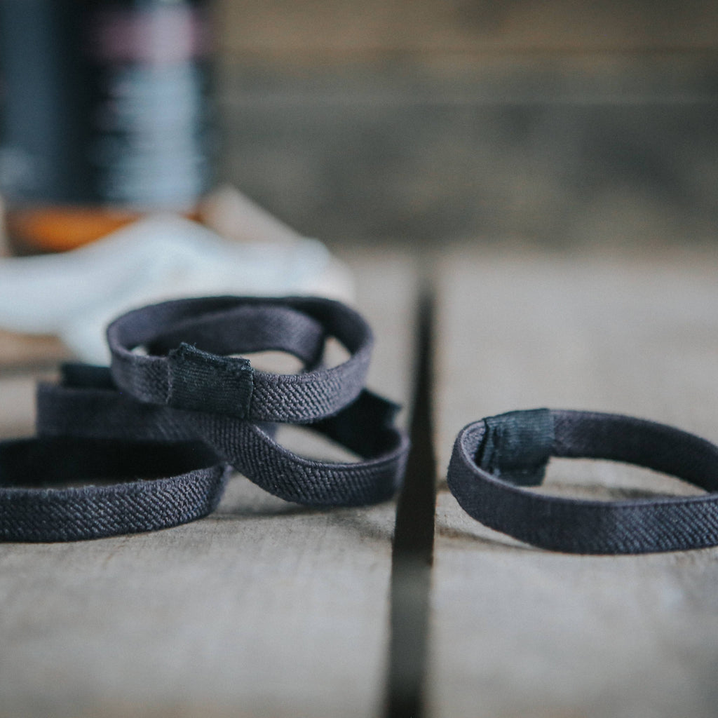 Plastic Free Hair Ties | 6 Pack | Black