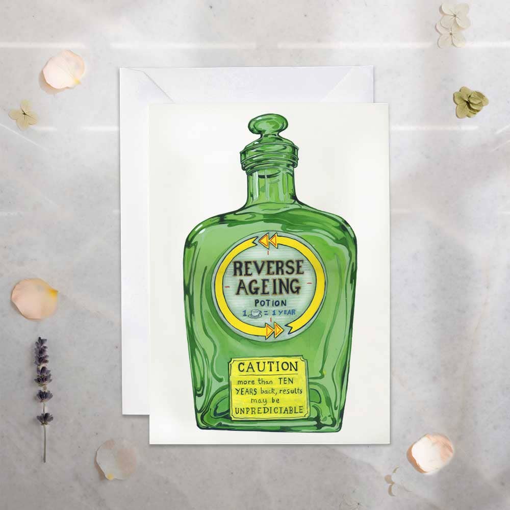 Reverse ageing potion  - Greetings Card