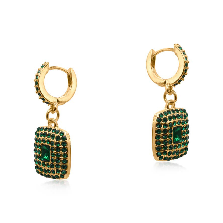 Sirens Treasure Huggies Earrings | Emerald