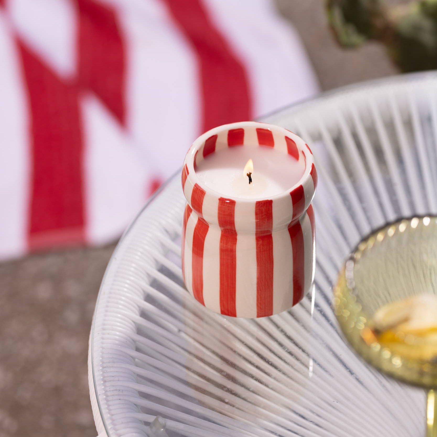 Cabana Red Ceramic Candle - Hibiscus Bay