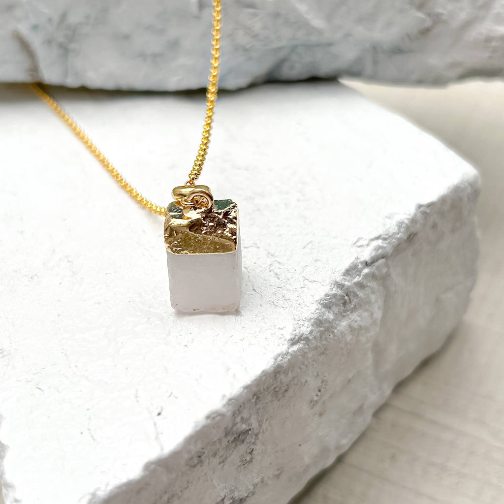 Quartz Cube Necklace