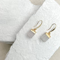 Quartz Cube Gold Plated Earrings