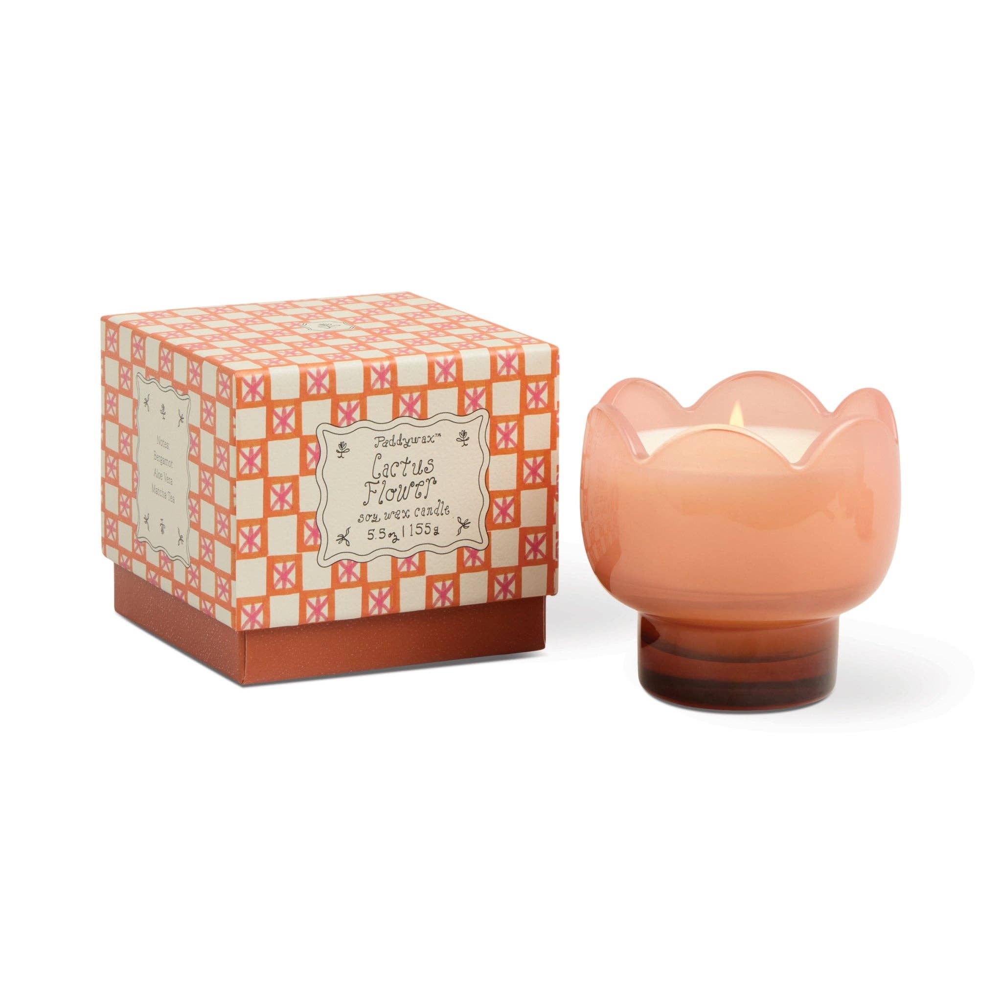 Tulip Glass Candle | Cactus Flower