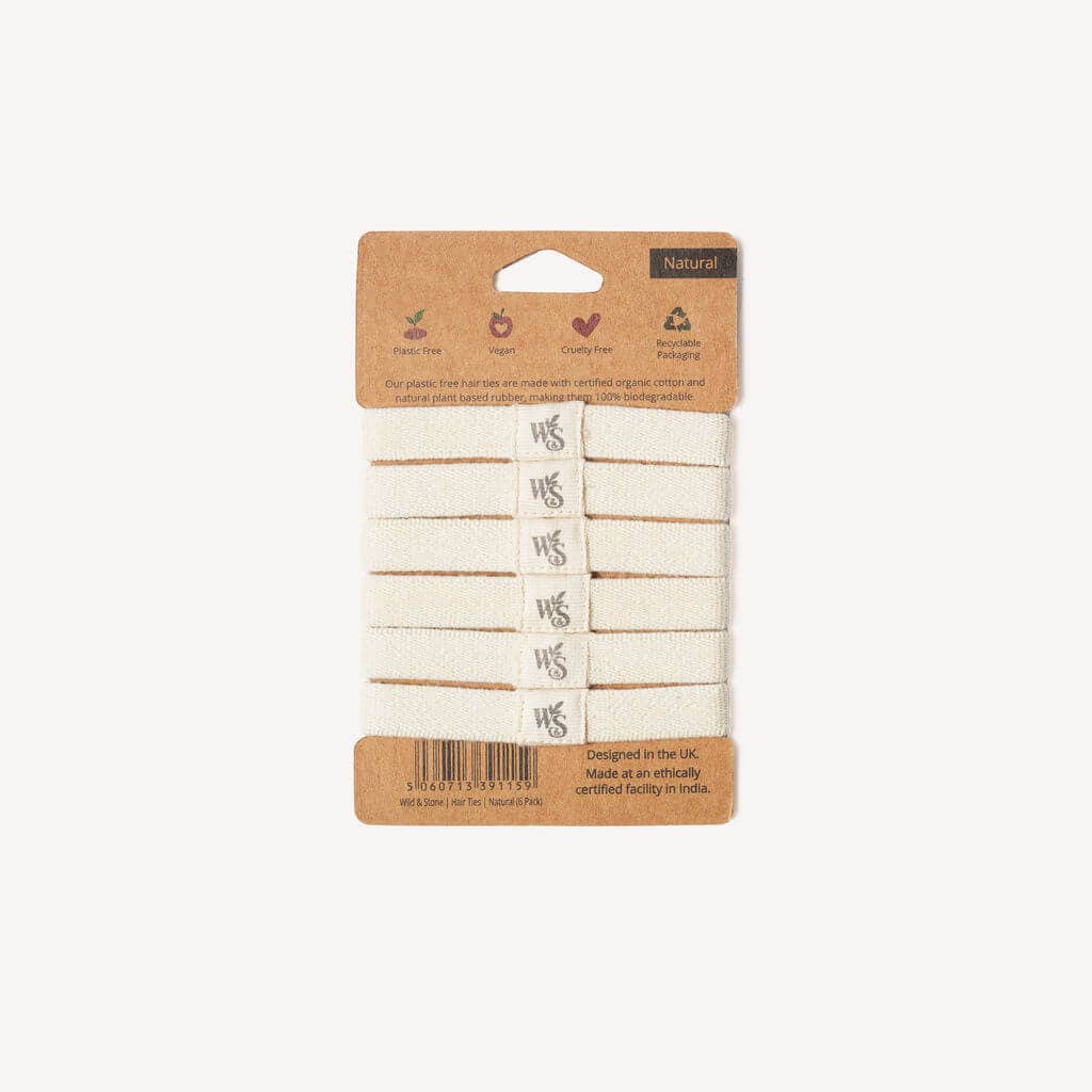 Plastic Free Hair Ties  | 6 Pack | Blonde