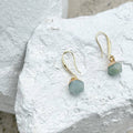 Amazonite Nugget Gold Plated Earrings