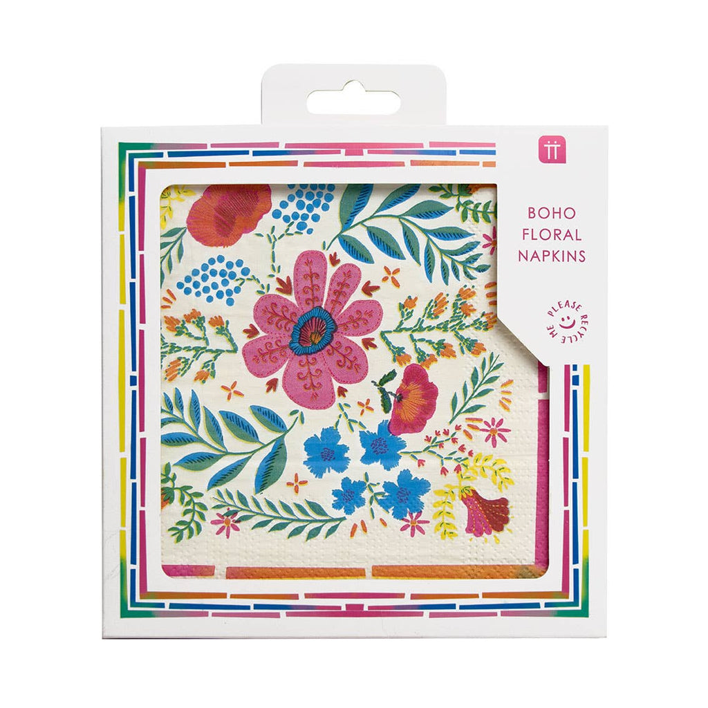 Floral Pink Paper Napkins | 20 Pack