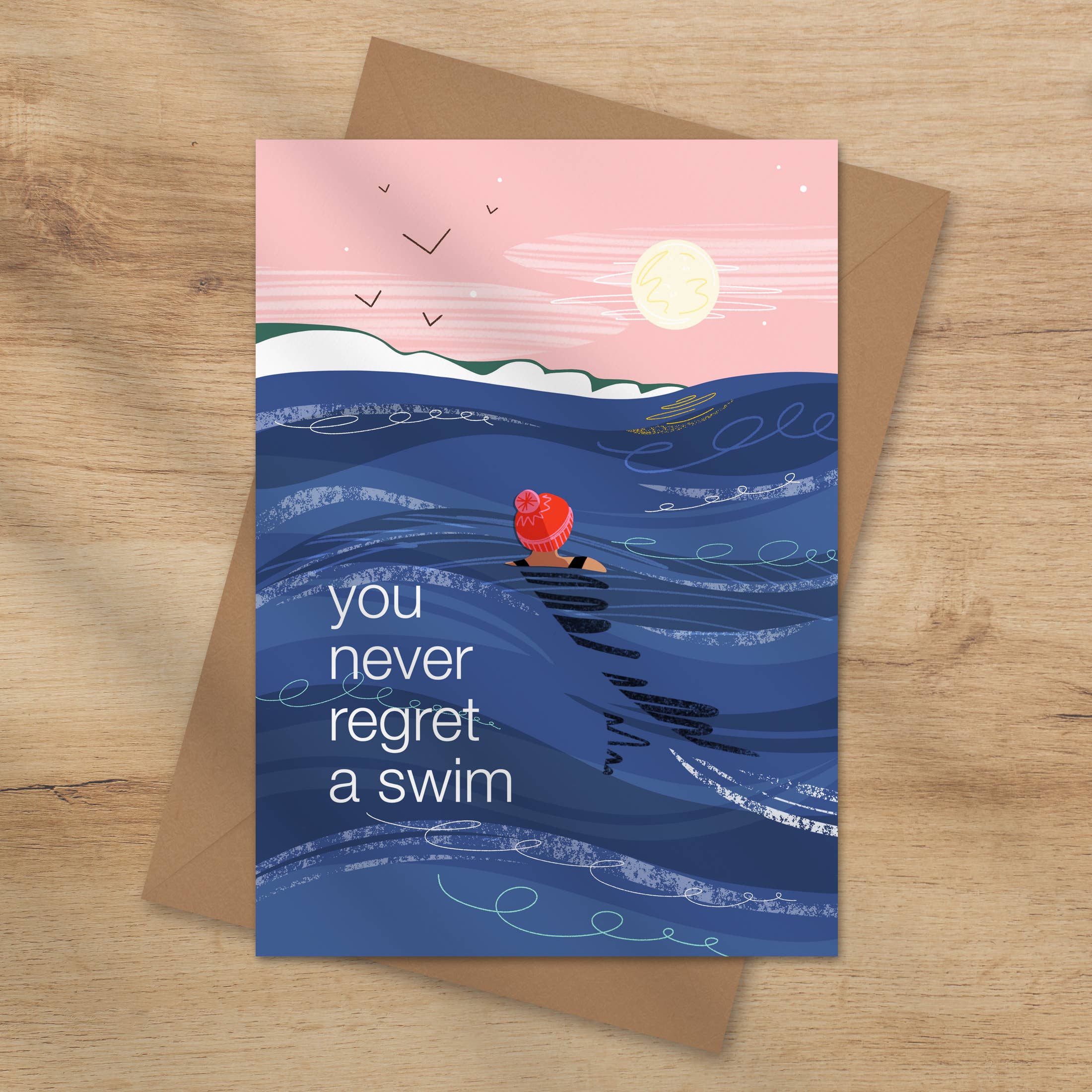 You Never Regret a Swim |  Greeting Card