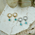 Simple Gemstone Huggie | Aquamarine, Gold