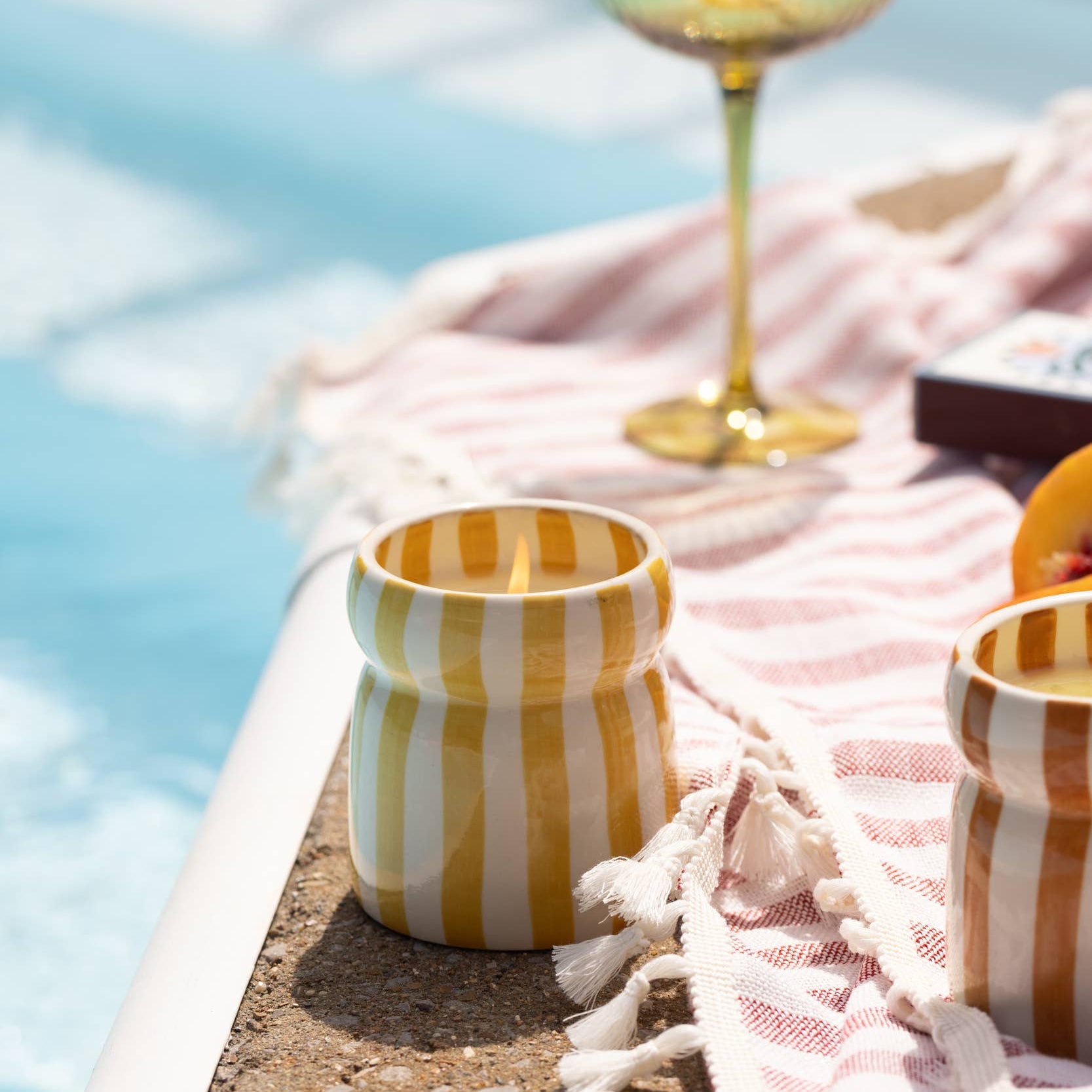 Cabana Yellow Ceramic Candle - Gold Coast