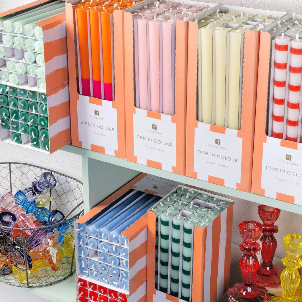 Orange & Pink Straight Dinner Candles