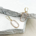 Quartz Rectangle Drop Earrings
