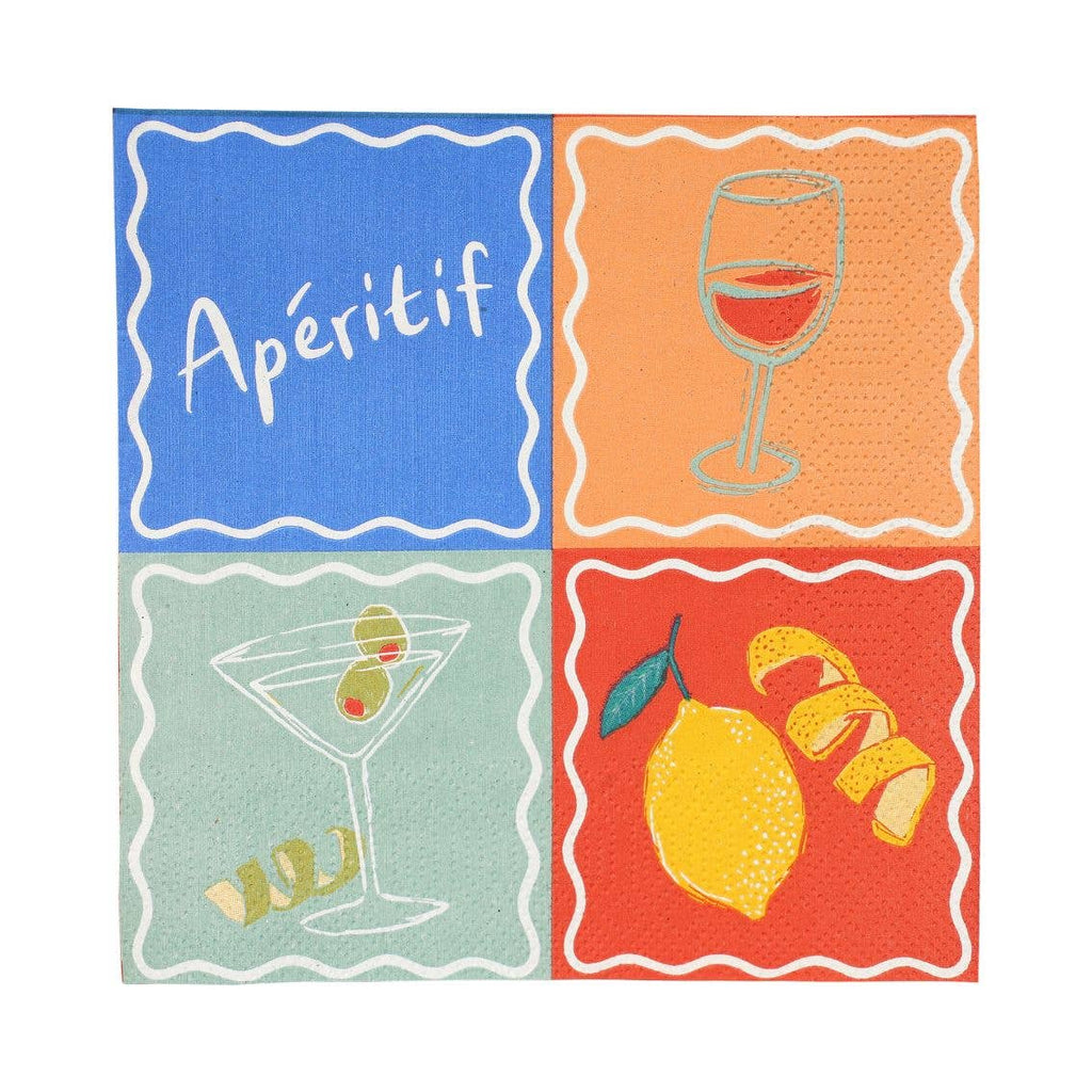 Bon Aperitif Recycled Paper Cocktail Napkins - 20 Pack