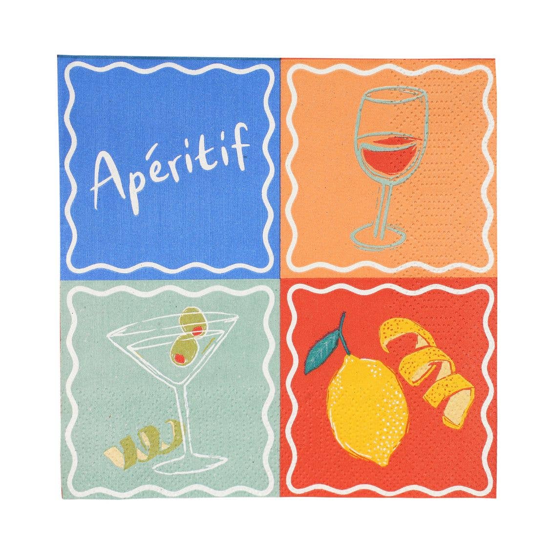 Bon Aperitif Recycled Paper Cocktail Napkins - 20 Pack