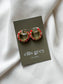 Floral Enamel Hoop Earrings | Red
