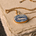 Porcelain Mackerel Fish Pendant with 24 karat Gold Lustre