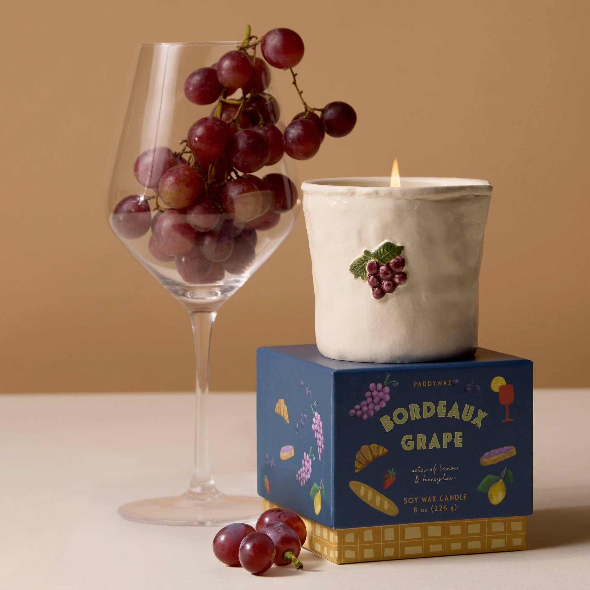 Paddywax Bistro Grapes Ceramic Candle | Bordeaux Grape