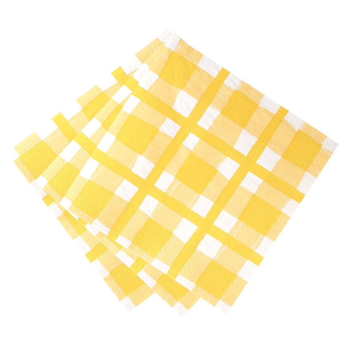 Yellow & White Check Napkins | 20 Pack