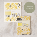 Tea Towel and matching Dishcloths | Elephant & Bananas