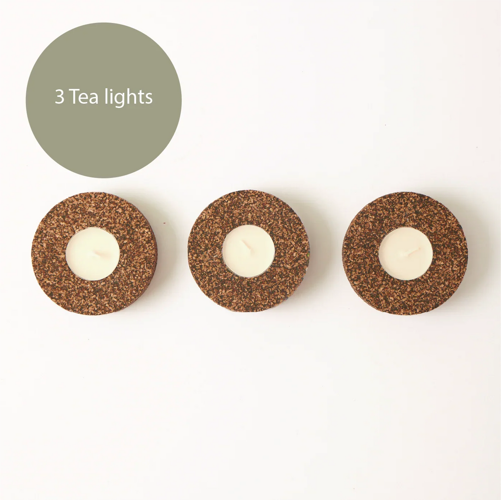 Eco Tea Light Holder | Eco Recycled Rubber and Cork