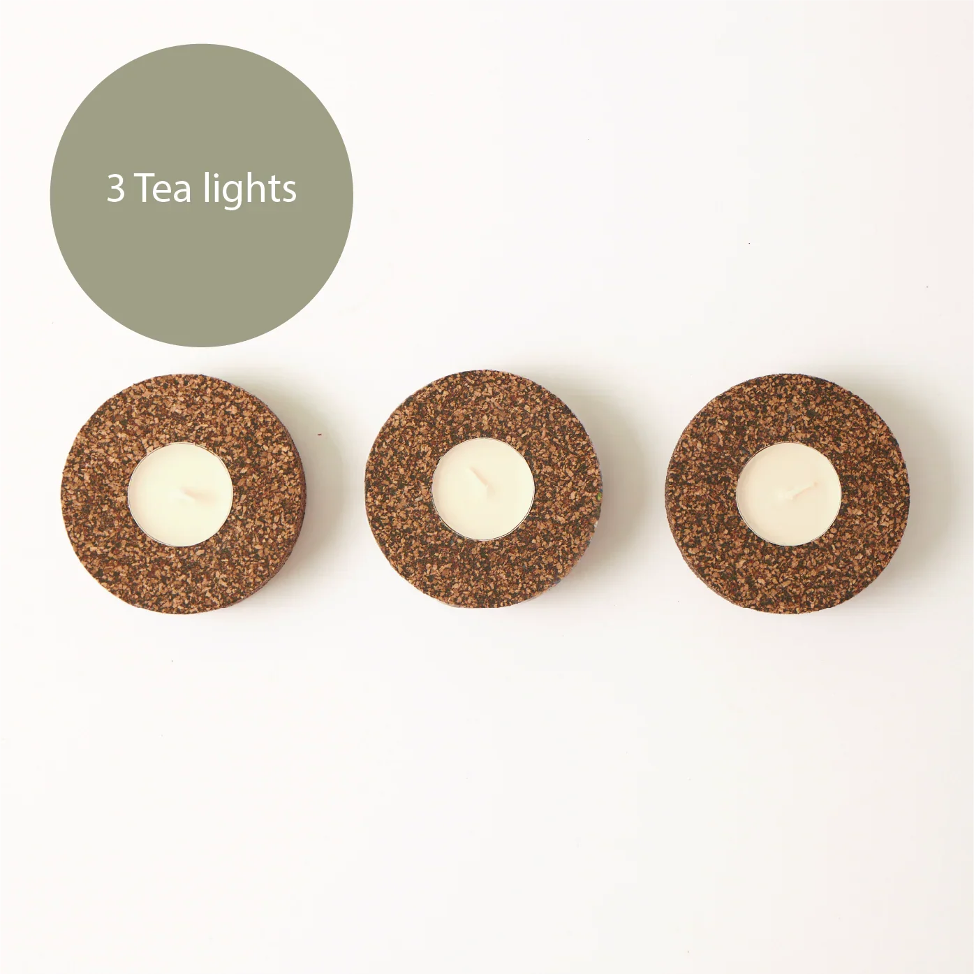 Eco Tea Light Holder | Eco Recycled Rubber and Cork