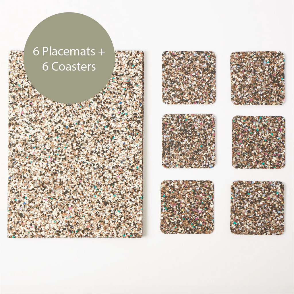 Beach Clean Rectangle Placemats and Coasters - Table S/6
