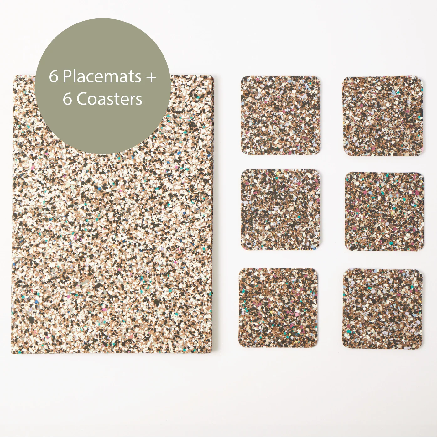 Beach Clean Rectangle Placemats and Coasters - Table S/6