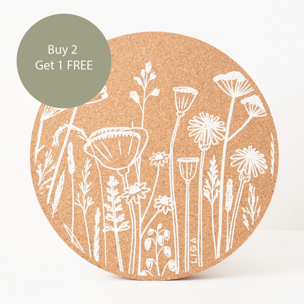 Cork Max Placemats | Flowers | 3 Sets for 2