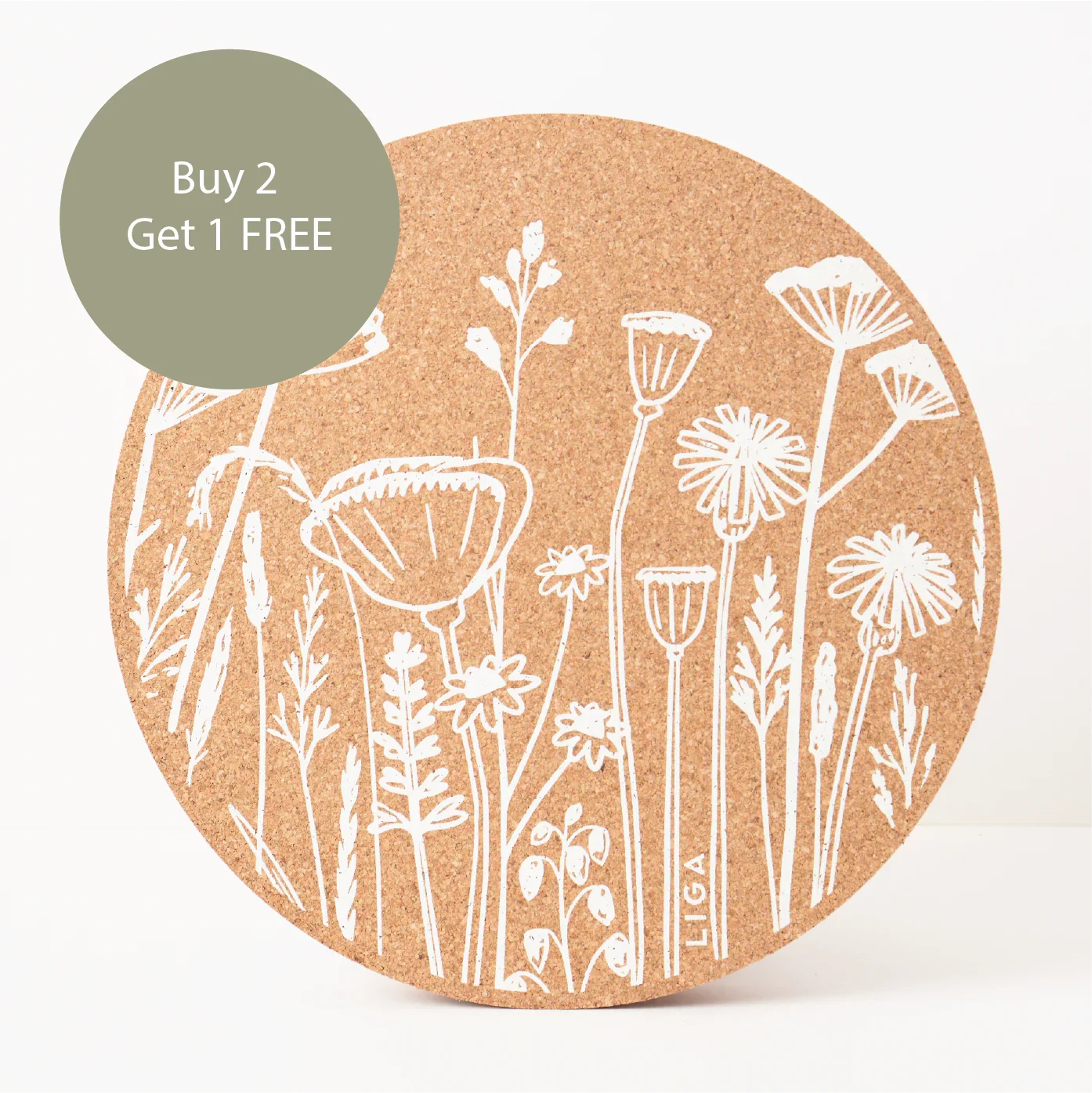 Cork Max Placemats | Flowers | 3 Sets for 2
