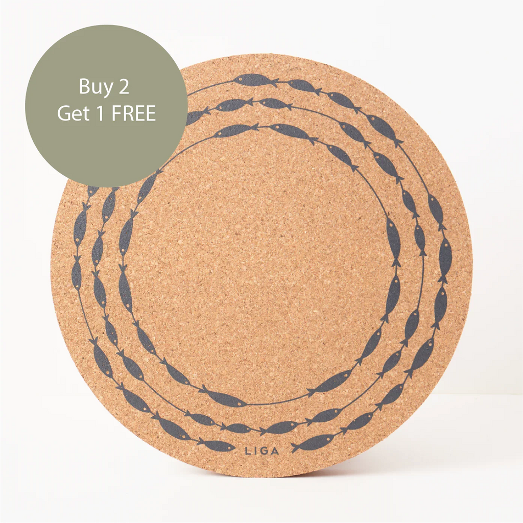 Cork Max Placemats | Fish On A Line | 3 Sets for 2
