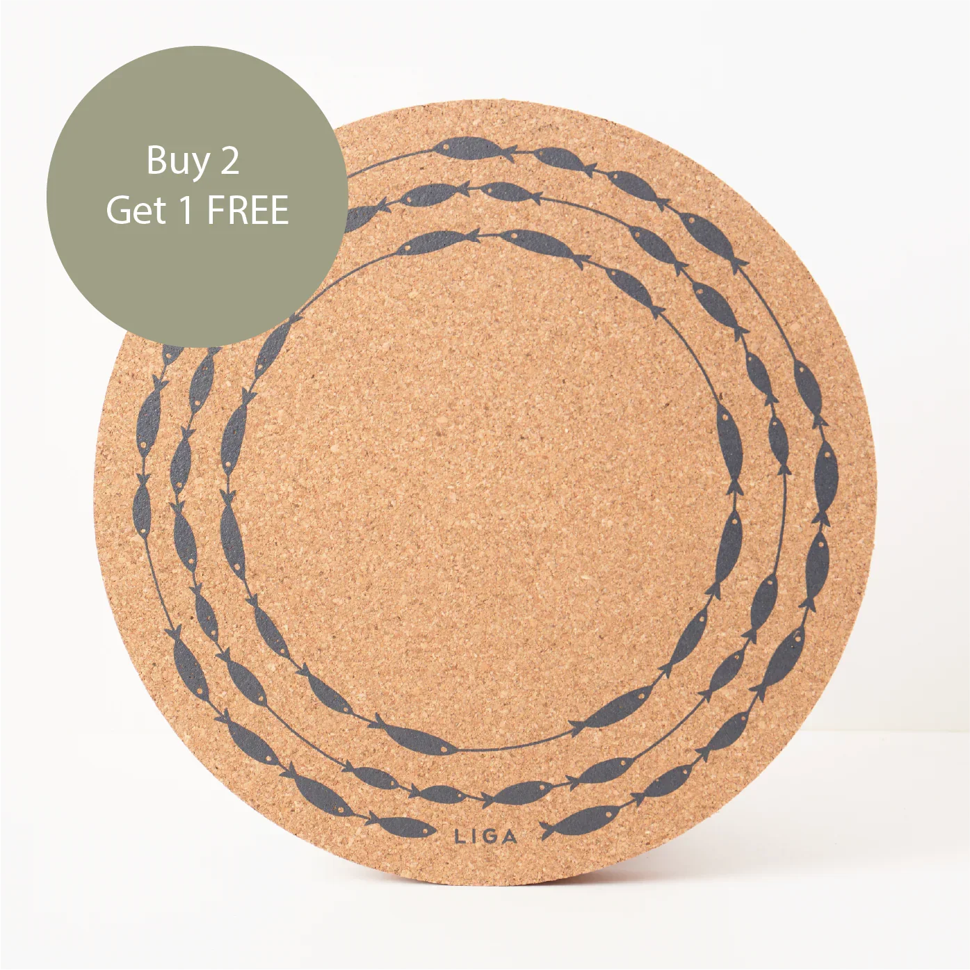 Cork Max Placemats | Fish On A Line | 3 Sets for 2