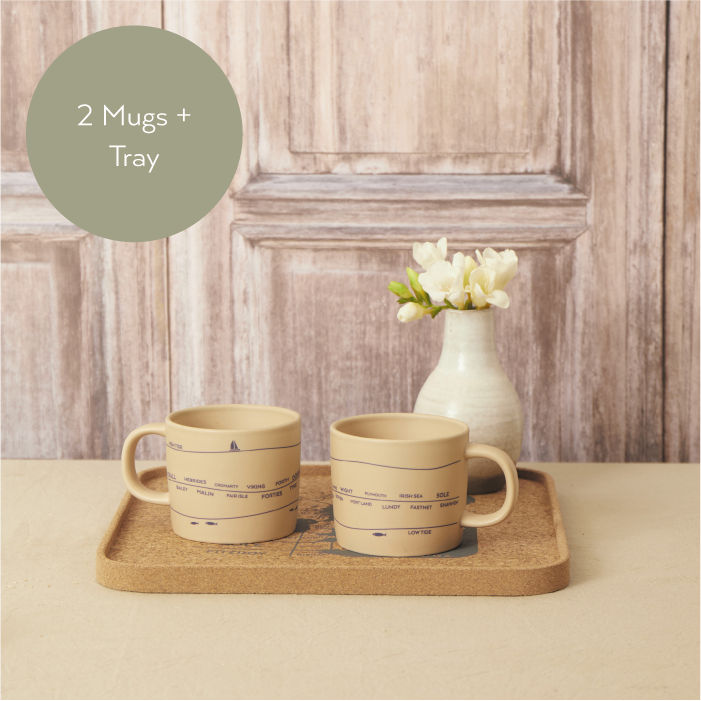 Shipping Forecast Mugs and Tray