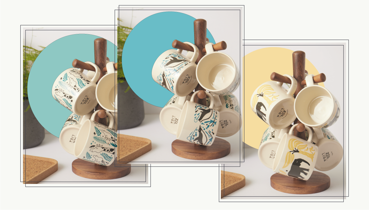 Set of three ZSL Animal Mugs