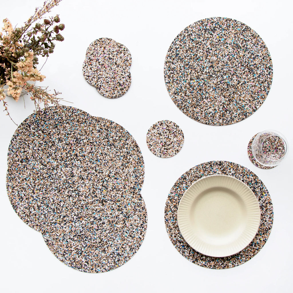Beach Clean Round Placemats and Coasters Bundle| Table S/4