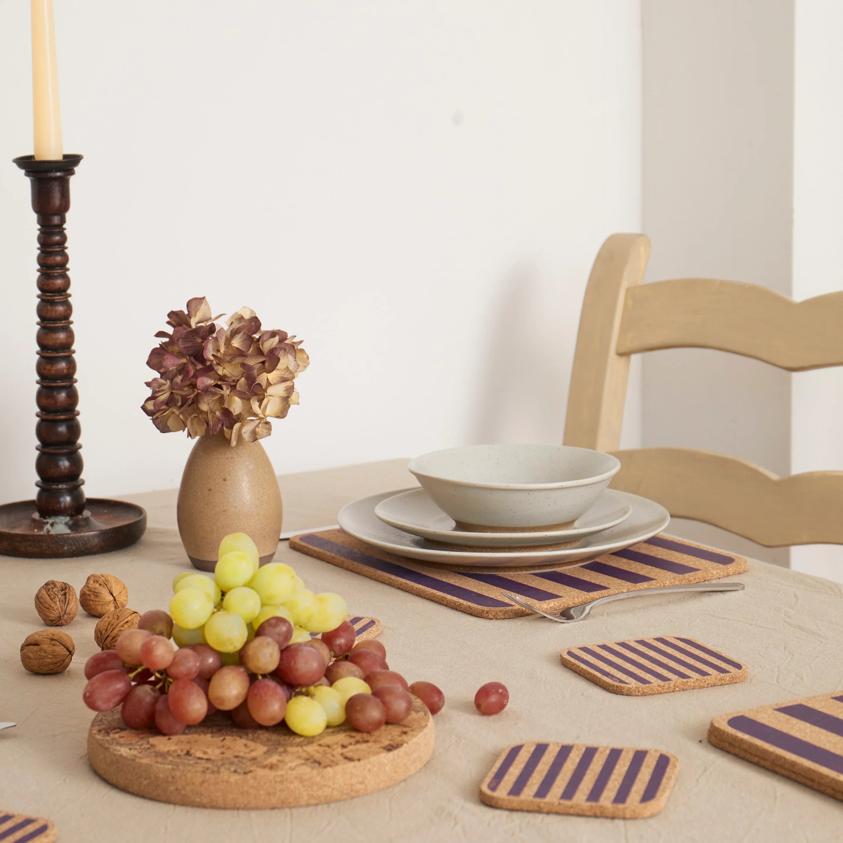 Cork Coasters | Candy Stripes - Purple