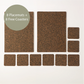 Dash Recycled Rubber & Cork Rectangle Placemats | Rectangle Set of 8 Plus 2 Sets of Free Coasters