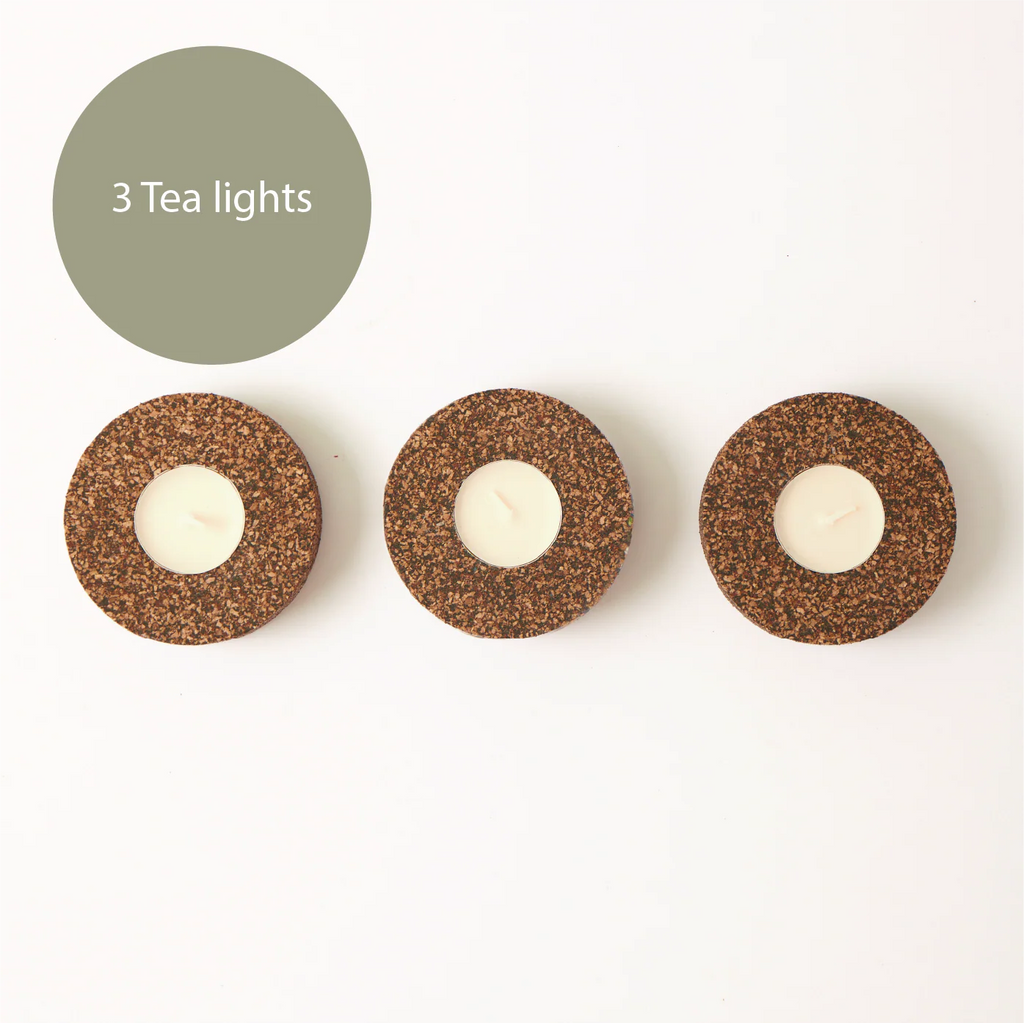 Eco Tea Light Holder | Recycled Rubber & Cork