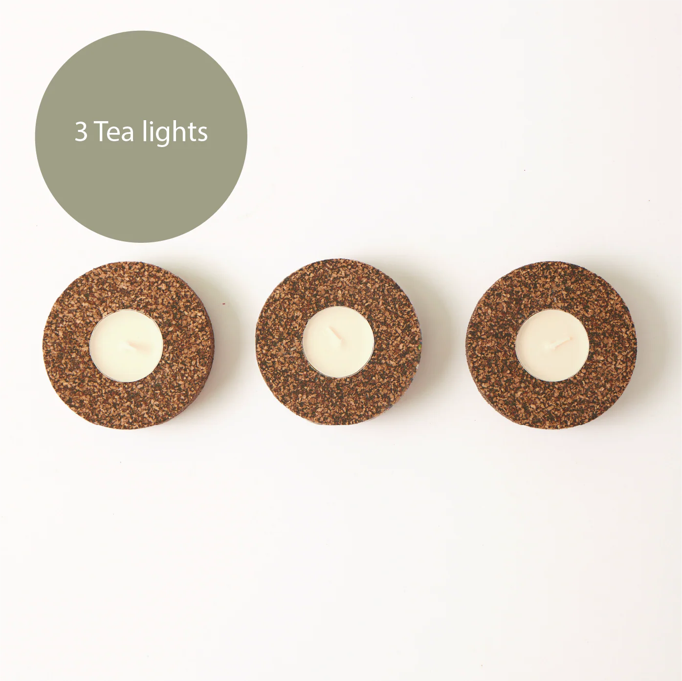 Eco Tea Light Holder | Recycled Rubber & Cork