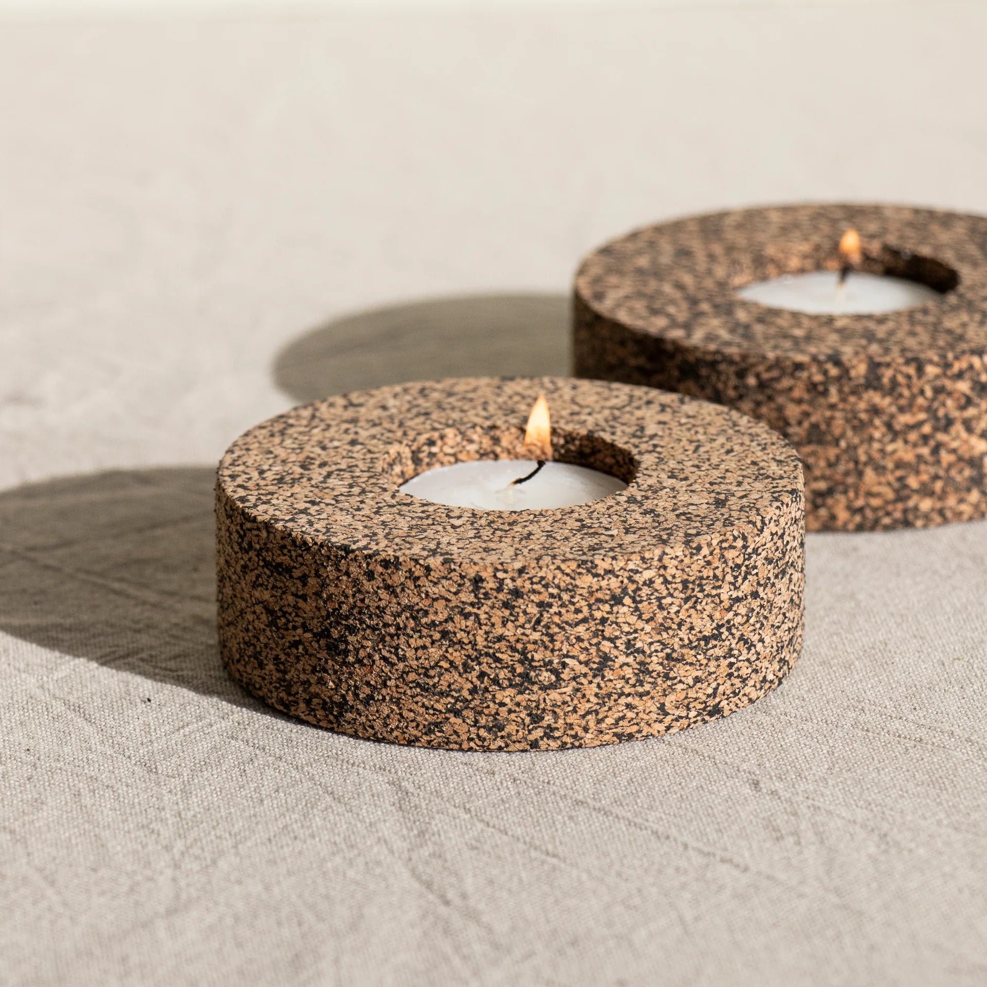 Eco Tea Light Holder | Recycled Rubber & Cork