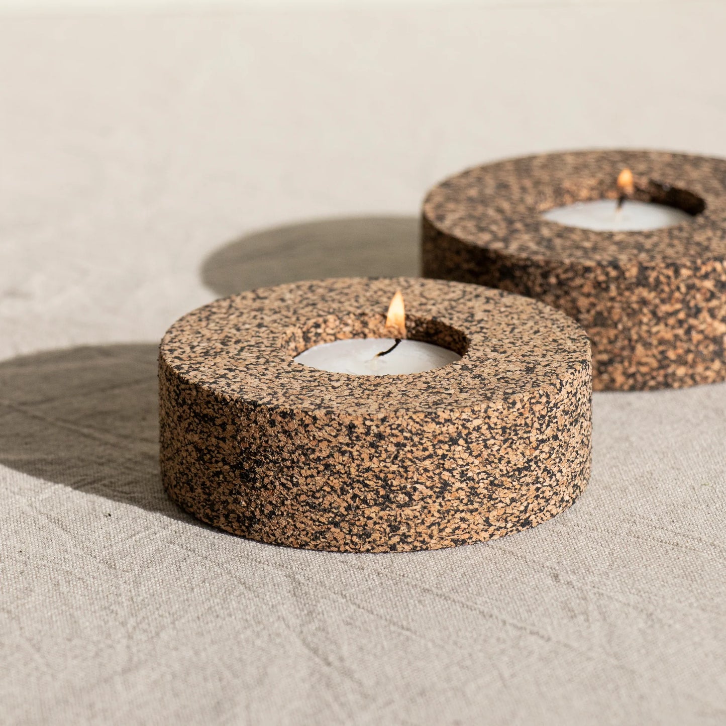 Eco Tea Light Holder | Recycled Rubber & Cork