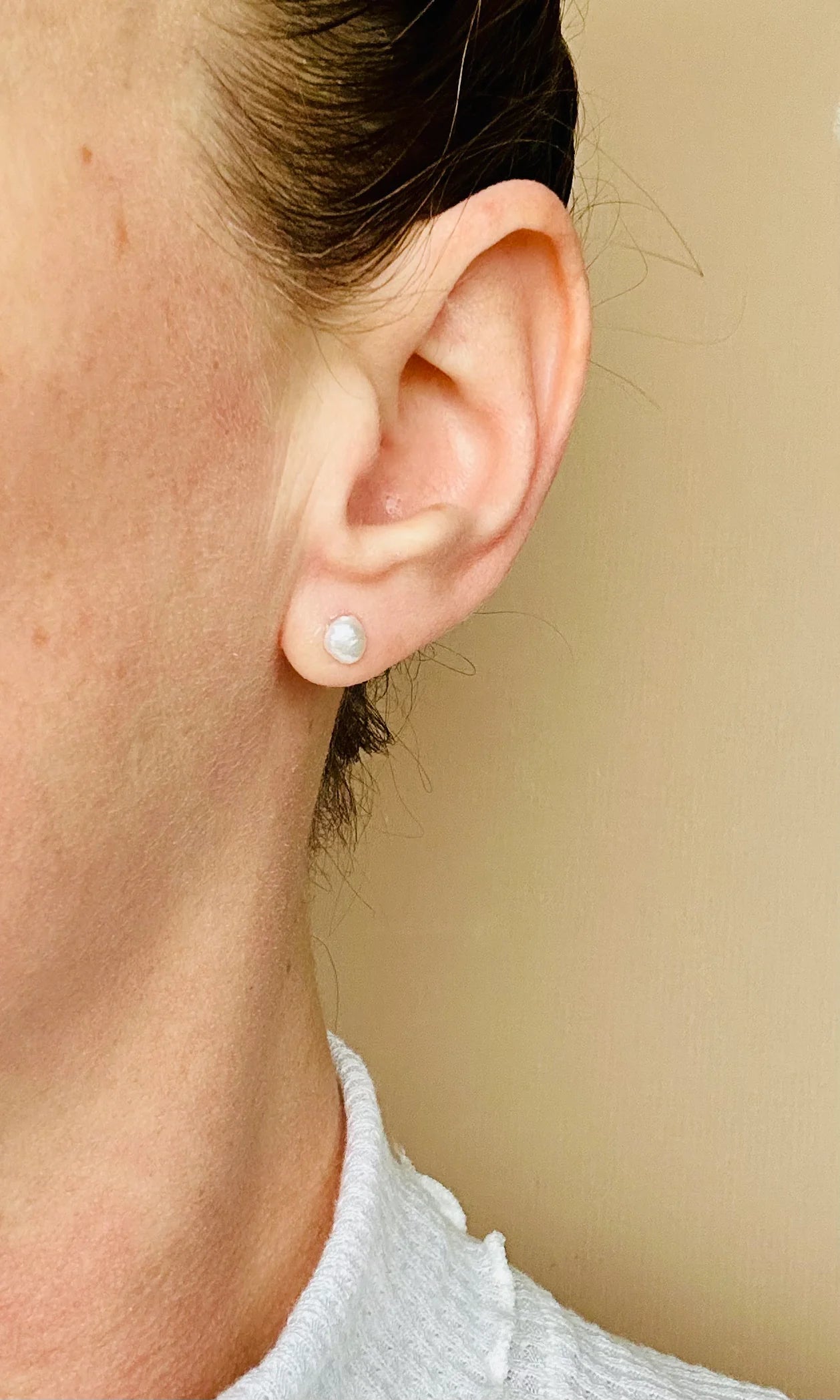 Rice Pearl Stud Earrings | BespokeAli Studio