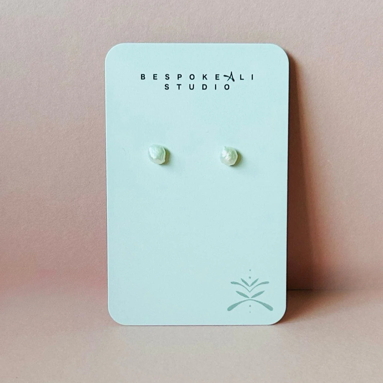 Rice Pearl Stud Earrings | BespokeAli Studio