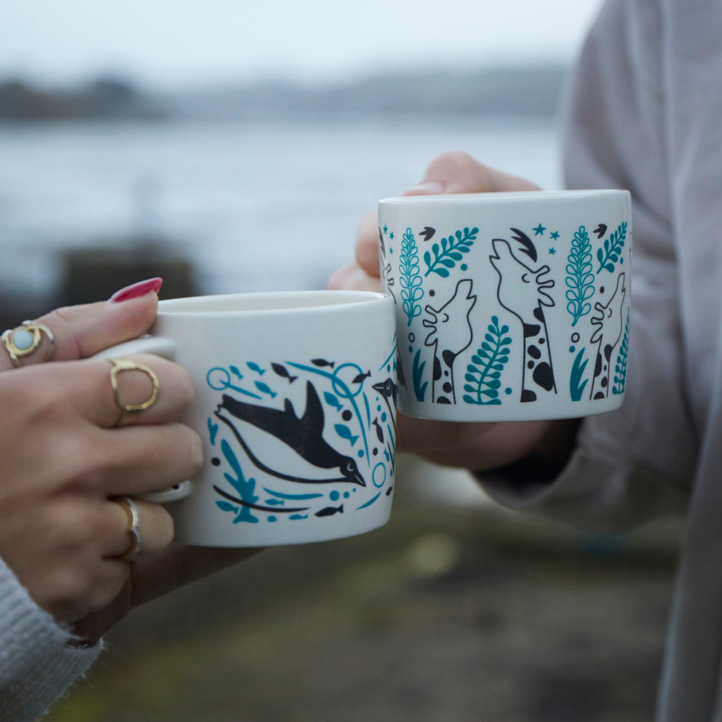 Stoneware Mug | Swimming Penguins