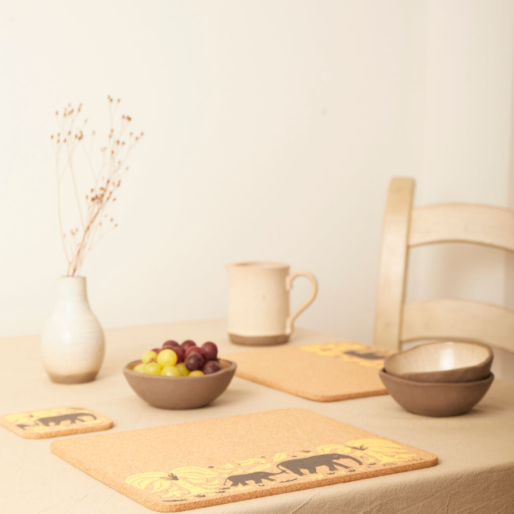Cork Placemats | Elephant & Bananas